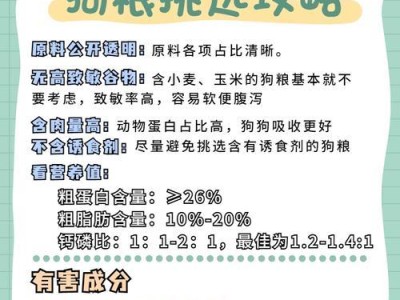 狗狗不同阶段的喂养需求，如何选择优质狗粮？（为你的狗狗提供最佳的营养和健康生活）
