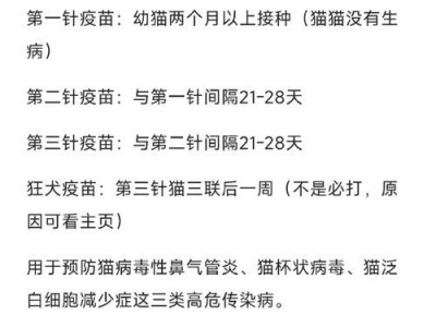 保护我们的猫咪，为什么要打疫苗？（疫苗的选择与重要性）